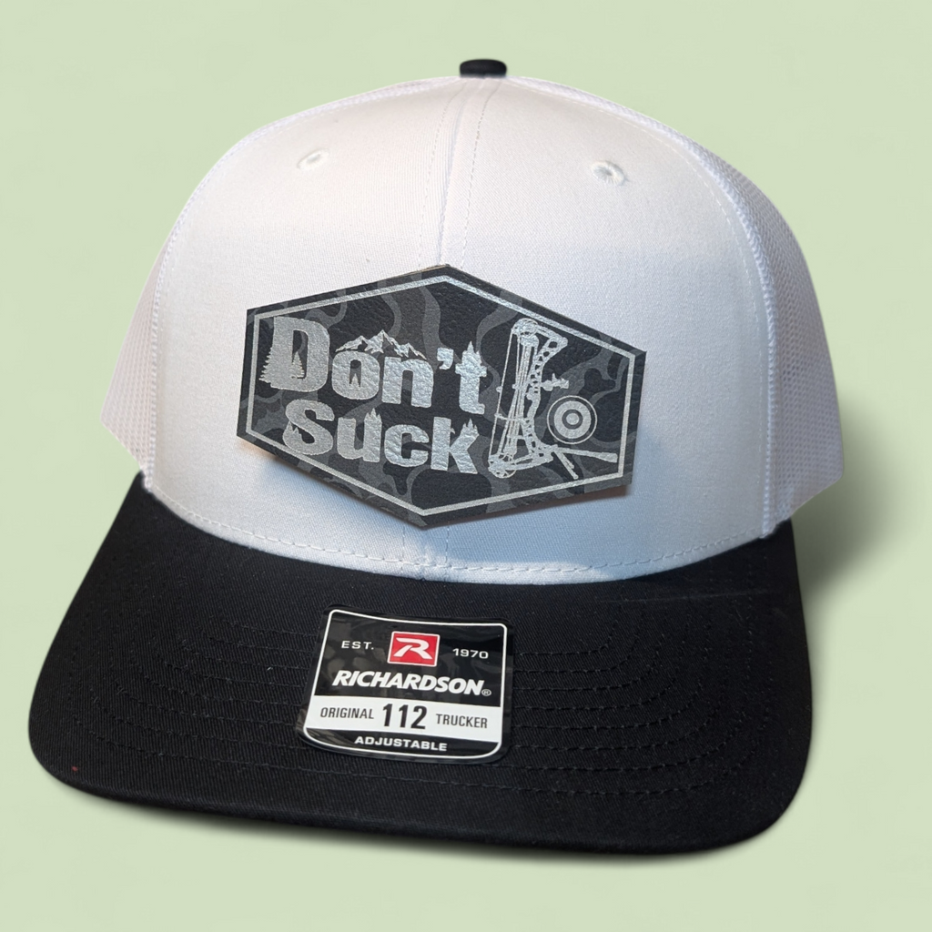 Don't Suck Archery Trucker Hat - Black Camo Patch
