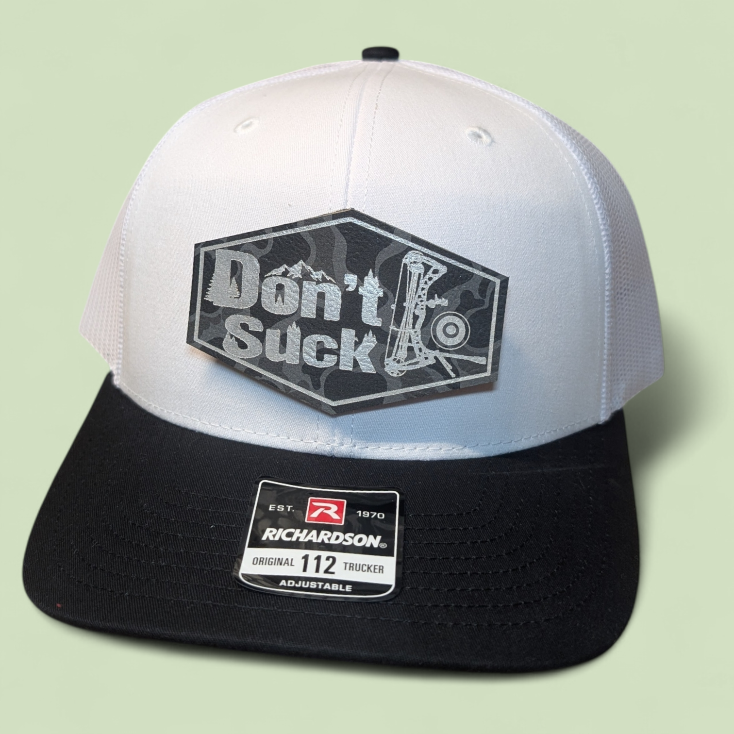 Don't Suck Archery Trucker Hat - Black Camo Patch