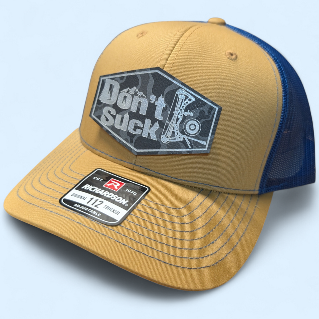 Don't Suck Archery Trucker Hat - Black Camo Patch